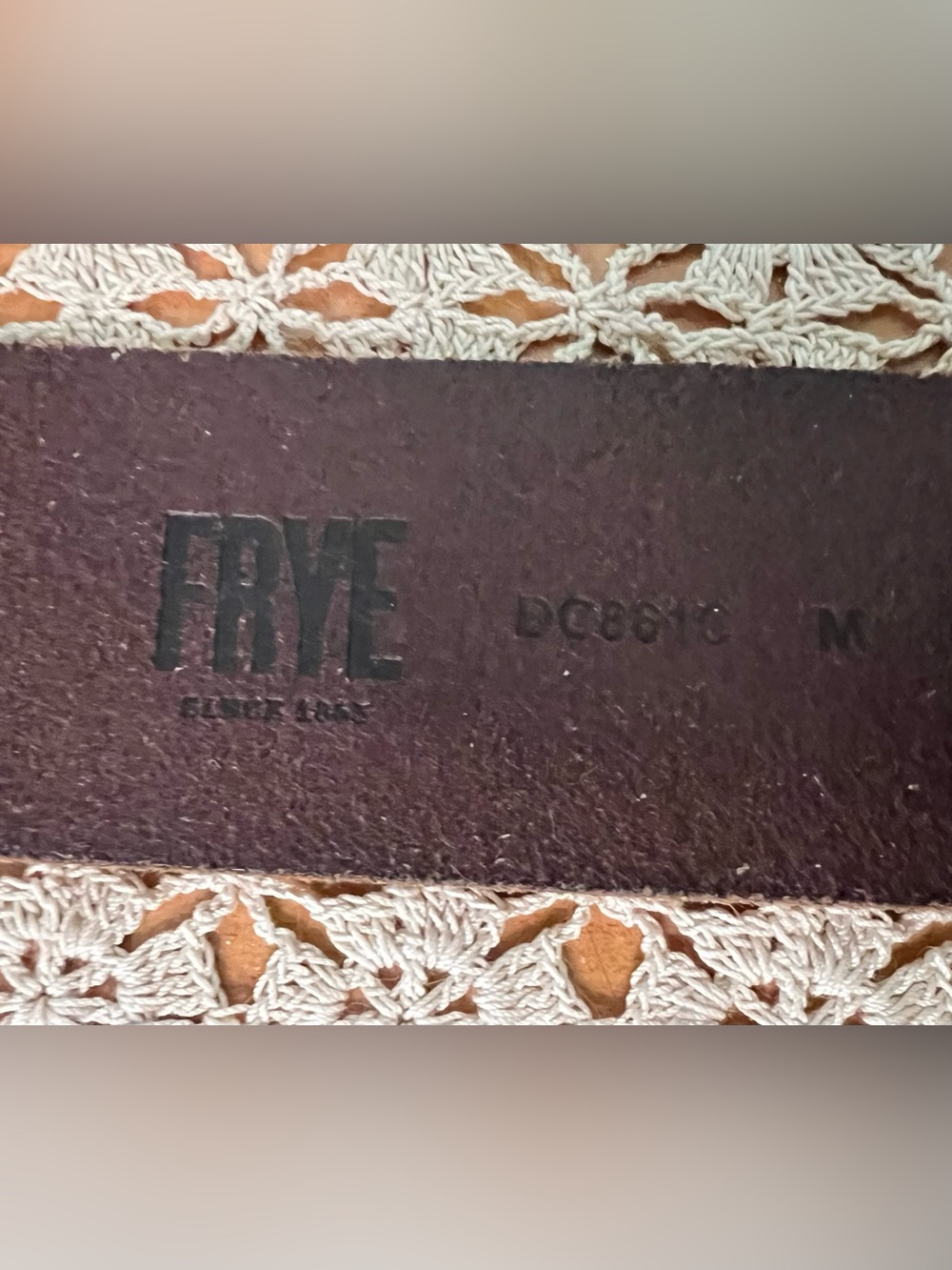 Frye Brown Leather Belt with Antique Brass Buckle - Picture 2 of 6